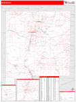 New Mexico  Map Red Line Style