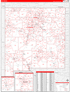 New Mexico  Map Red Line Style