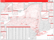 New York  Map Red Line Style