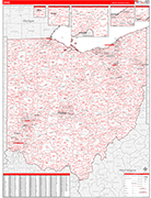 Ohio  Map Red Line Style
