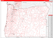 Oregon  Map Red Line Style