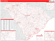 South Carolina  Map Red Line Style