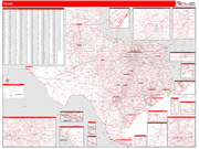 Texas  Map Red Line Style