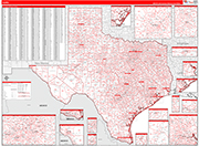 Texas  Map Red Line Style