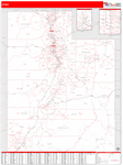 Utah  Map Red Line Style