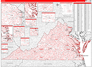 Virginia  Map Red Line Style