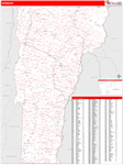 Vermont  Map Red Line Style