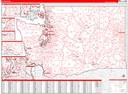 Washington  Map Red Line Style