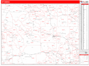 Wyoming  Map Red Line Style