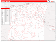 Oregon Eastern State Sectional Map Red Line Style