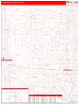 South Dakota Eastern State Sectional Map Red Line Style