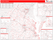 Virginia Eastern State Sectional Map Red Line Style