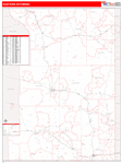 Wyoming Eastern State Sectional Wall Map Red Line Style