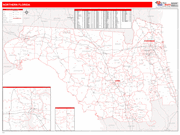 Florida Northern State Sectional Wall Map Red Line Style