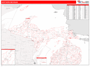 Michigan Northern State Sectional Map Red Line Style