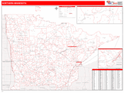 Minnesota Northern State Sectional Map Red Line Style