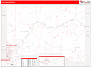 Nevada Northern State Sectional Map Red Line Style