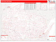 Wisconsin Northern State Sectional Map Red Line Style