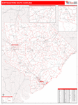 South Carolina North Eastern State Sectional Map Red Line Style