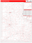 Texas North Western State Sectional Map Red Line Style
