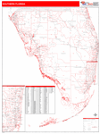 Florida Southern State Sectional Map Red Line Style