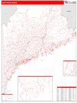 Maine Southern State Sectional Map Red Line Style