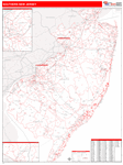 New Jersey Southern State Sectional Map Red Line Style