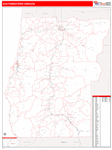 Oregon South Western State Sectional Map Red Line Style