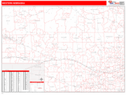 Nebraska Western State Sectional Map Red Line Style
