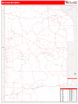 Wyoming Western State Sectional Map Red Line Style