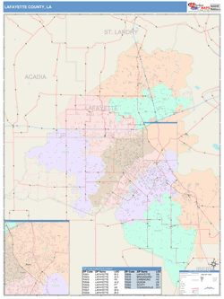 Lafayette Parish (County), LA Map Book (Color Cast Style)