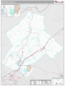 Botetourt County, VA Map (Premium Style)