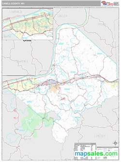 Cabell County, WV Map (Premium Style)