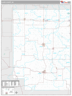 Clark County, WI Map (Premium Style)