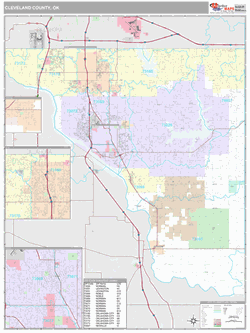 Cleveland County, Ok Map (premium Style)