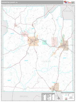 Covington County, AL Map (Premium Style)