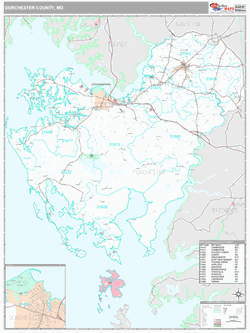 Dorchester County, MD Map (Premium Style)