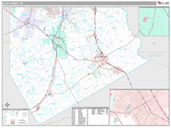 Ellis County, TX Map (Premium Style)