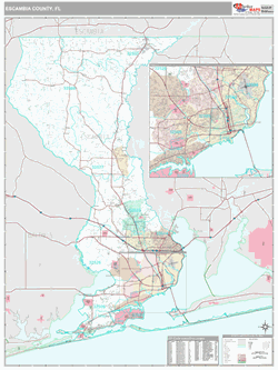 Escambia County FL Map Premium - Escambia Fl