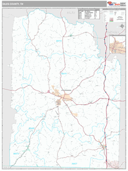 Giles County, TN Map (Premium Style)