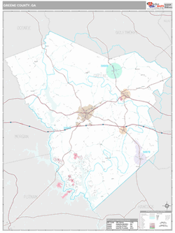 Greene County, GA Map (Premium Style)