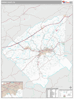 Greene County, TN Map (Premium Style)