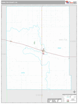 Hamilton County, KS Map (Premium Style)