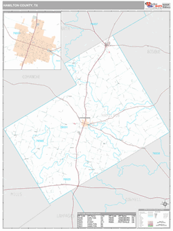 Hamilton County, TX Map (Premium Style)