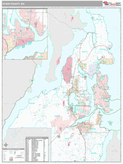 kitsap county map premium wa book