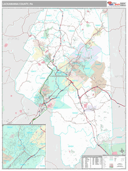 Lackawanna County, PA Map (Premium Style)