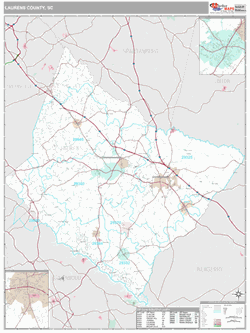 Laurens County, SC Map (Premium Style)