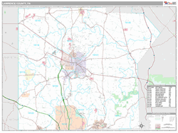 Lawrence County, PA Map (Premium Style)