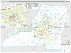 Leon County, FL Map (Premium Style)