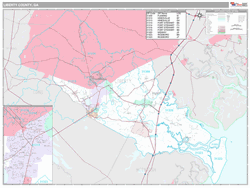 Liberty County, GA Map (Premium Style)